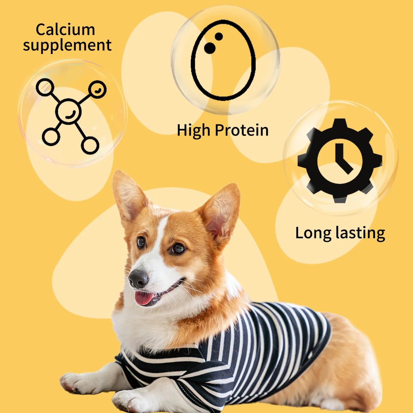 (4 Pack) Chicken Wrapped Beef Cartilage Dog Treats, Long-Lasting Chewy Dog Soft Bone for Small, Medium & Large Dogs (10.6Oz, No Rawhide)